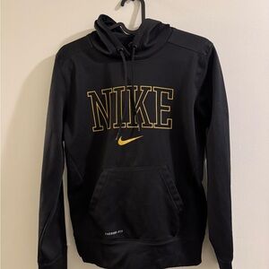 Nike Black and Gold Men's Therma-Fit Hoodie